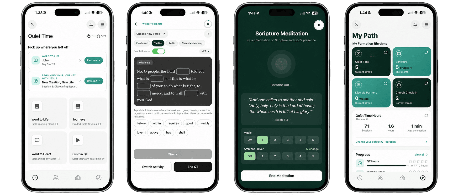 The VIA app — Quiet Time, Scripture memory, meditation, and My Path
